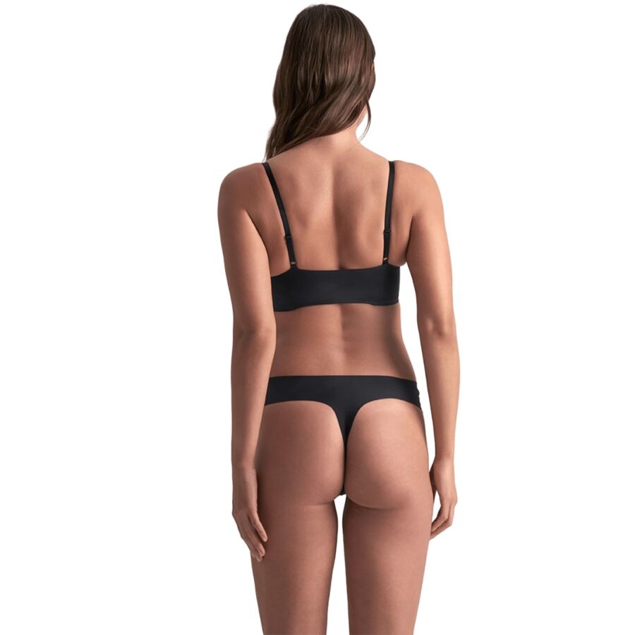 BYE-BRA - INVISIBLE THONG 2 PACK BEIGE & BLACK SIZE S