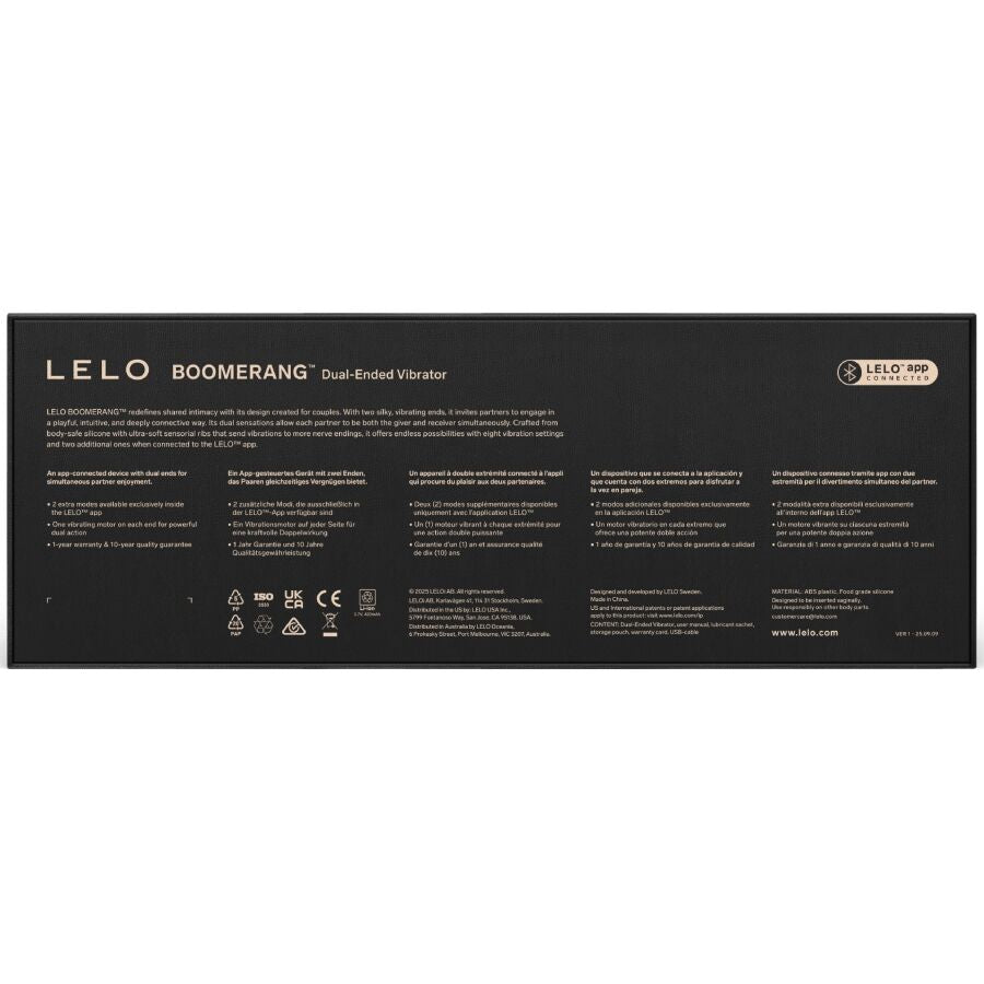 LELO - BOOMERANG DOUBLE ENDED VIBRATOR CHERRY