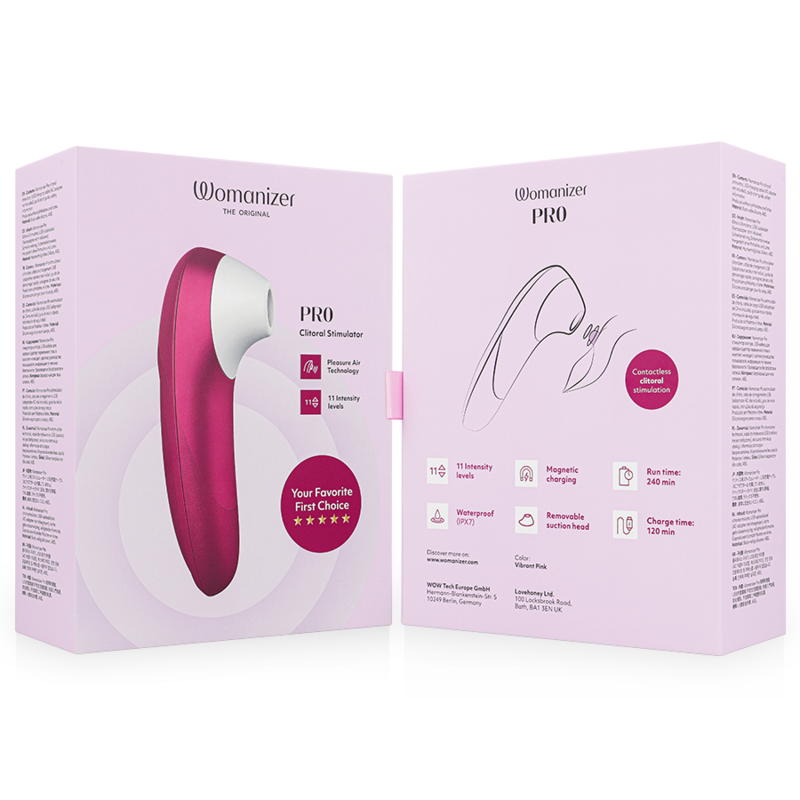 WOMANIZER - PRO VIBRANT CLITORAL STIMULATOR PINK