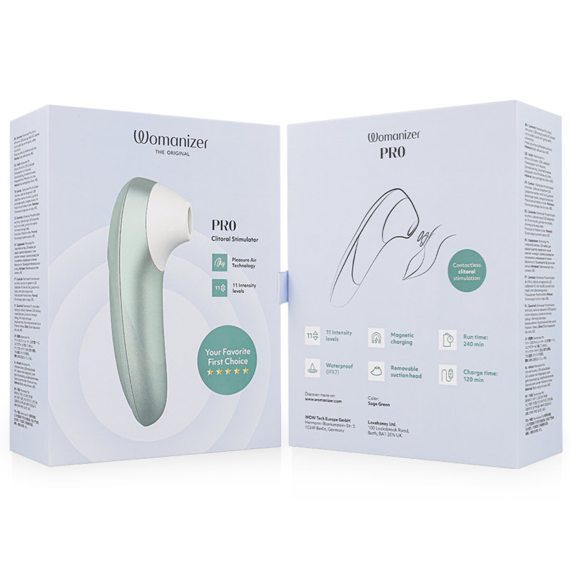 WOMANIZER - PRO VIBRANT CLITORAL STIMULATOR SAGE GREEN