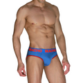 MACHO - MCH005 KLASSISCHER SLIP BLAU + ROT M