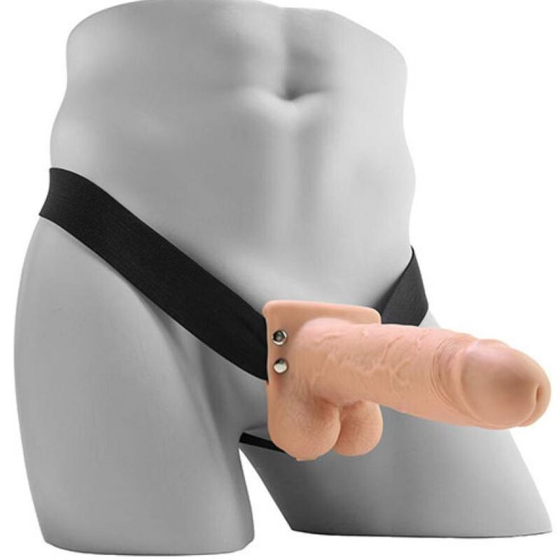 SÉRIE FETISH FANTASY - GODEMICHET CREUX VIBRANT RÉALISTE AVEC TESTICULES 17,8 CM