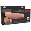 FETISH FANTASY SERIES - REALISTIC VIBRATING HOLLOW STRAP ON WITH BALLS 17.8 CM