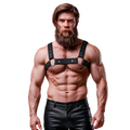 FETISH SUBMISSIVE ATTITUDE - ADJUSTABLE NEOPRENE CHEST SPORTS HARNESS FOR MEN