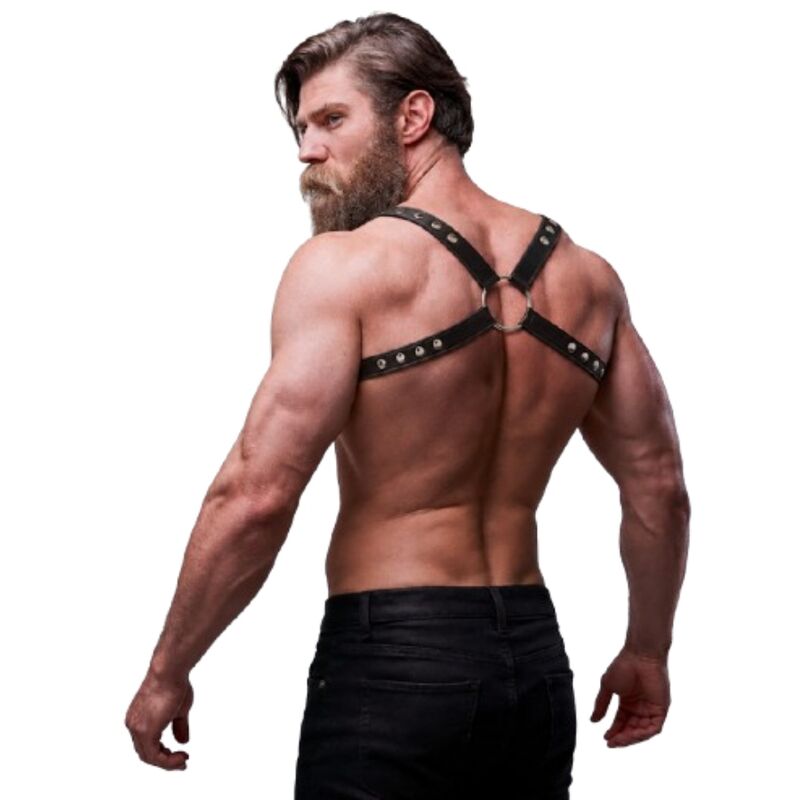 FETISH SUBMISSIVE ATTITUDE - MEN'S ECO-LEATHER BACK HARNESS