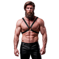 FETISH SUBMISSIVE ATTITUDE - MEN'S CROSS CHEST ECO-LEATHER HARNESS