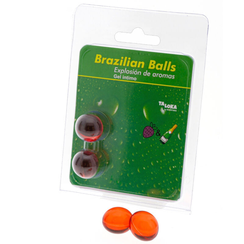 TALOKA - 2 BRAZILIAN BALLS STRAWBERRIES & CHAMPAGNE ANAL GEL