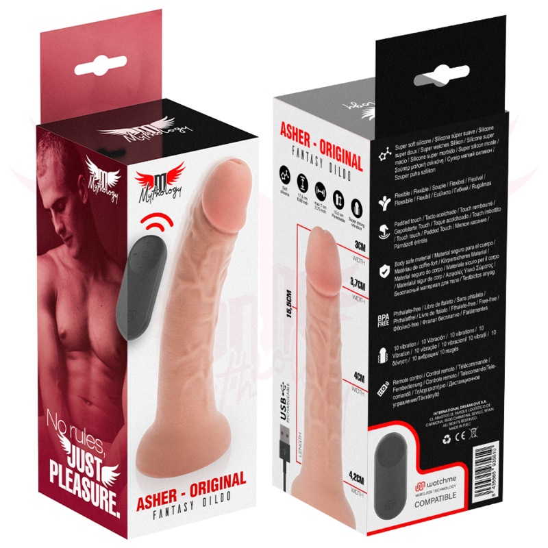 MYTHOLOGY - ASHER ORIGINAL DILDO S - VIBRATOR COMPATIBLE WITH WATCHME WIRELESS TECHNOLOGY