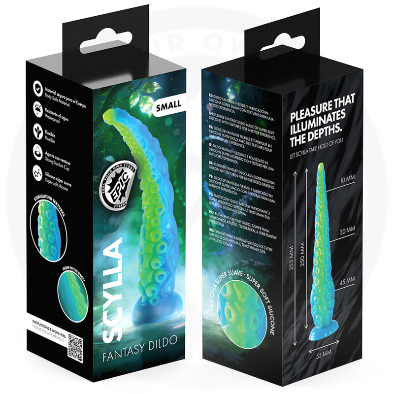 EPIC - SCYLLA FLUORESCENT THIN TENTACLE DILDO SMALL SIZE