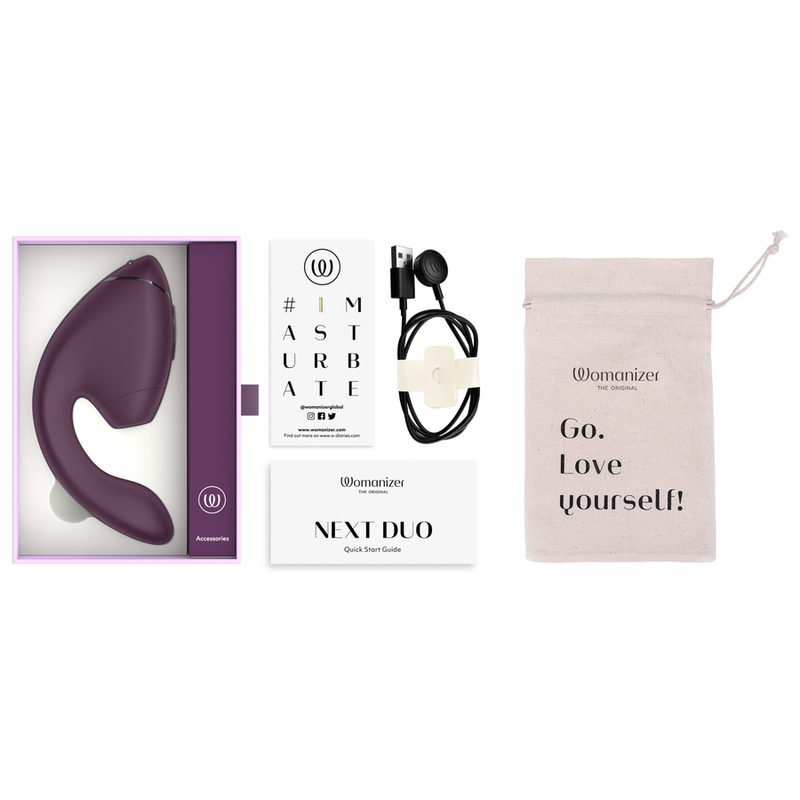 WOMANIZER - DUO NEXT DUAL CLITORAL & G-SPOT STIMULATOR DARK PURPLE