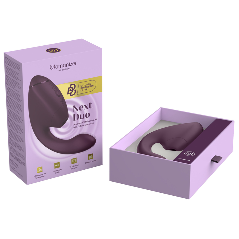 WOMANIZER - DUO NEXT DUAL CLITORAL & G-SPOT STIMULATOR DARK PURPLE