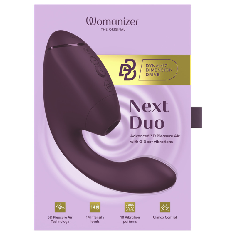 WOMANIZER - DUO NEXT DUAL CLITORAL & G-SPOT STIMULATOR DARK PURPLE