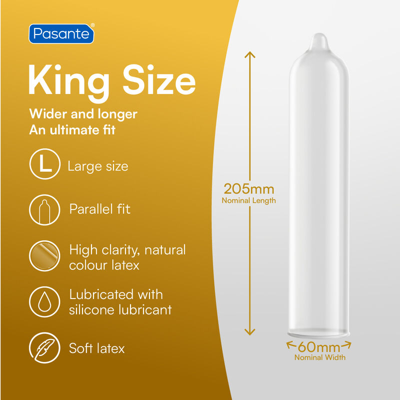 PASANTE - CONDOMS KING SIZE BOX 144 UNITS