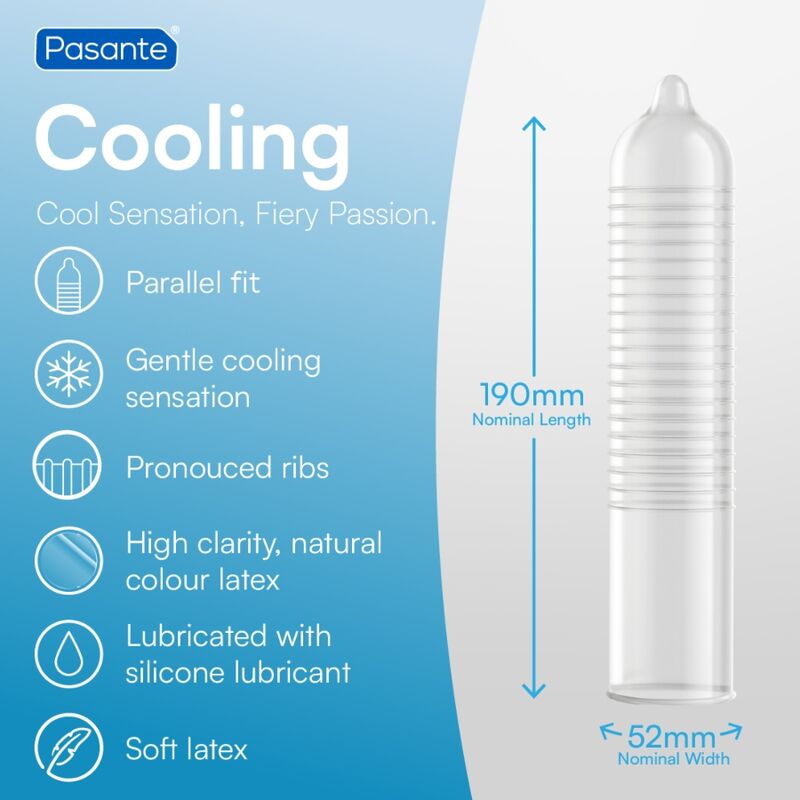 PASANTE - CONDOMS COOLING EFFECT BAG 144 UNITS