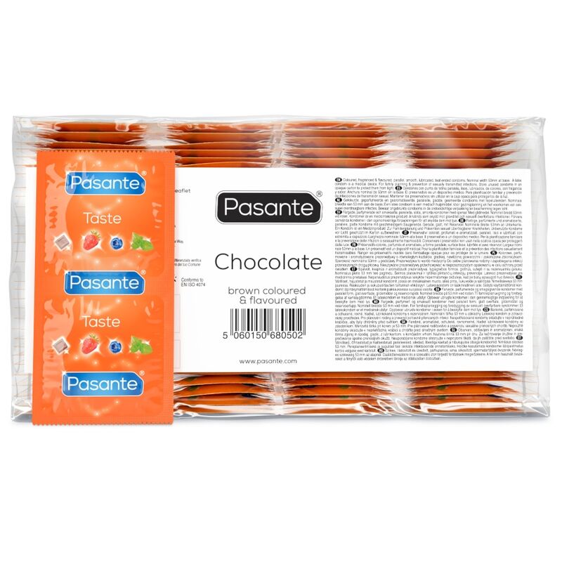 PASANTE - CONDOMES PARFUM CHOCOLAT TENTATION SACHET DE 144 UNITÉS