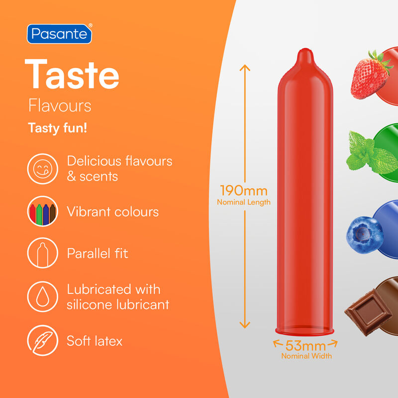 PASANTE - CONDOMS FLAVORS 144 UNITS