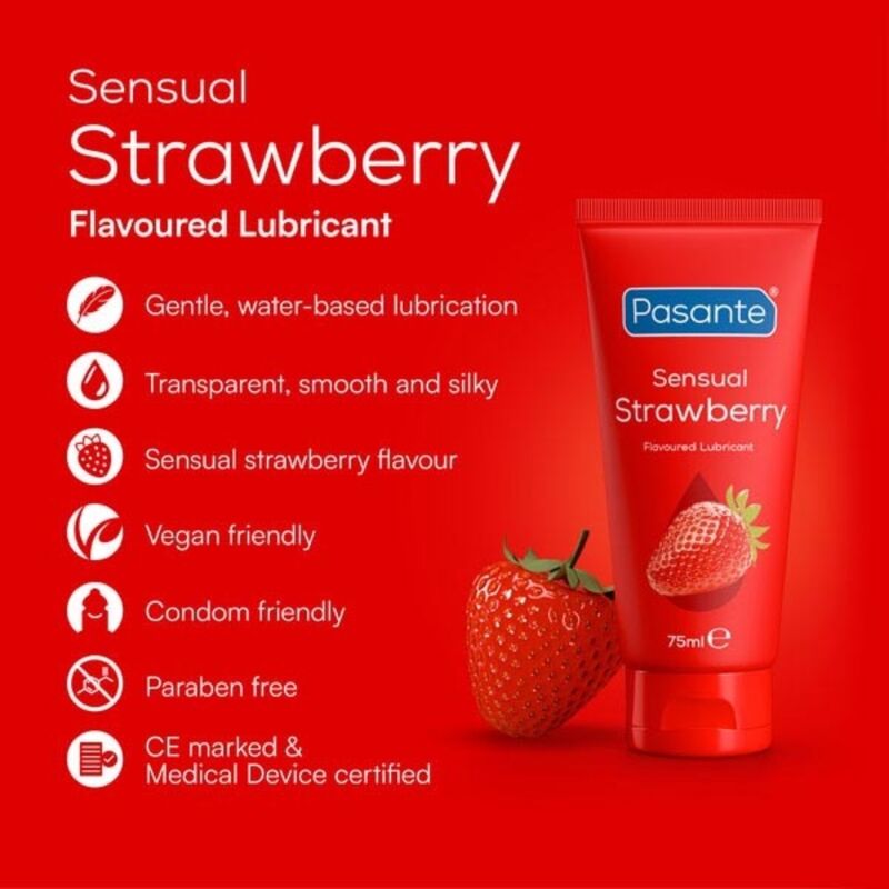 PASANTE - FLAVOURED STRAWBERRY LUBRICANT 75 ML