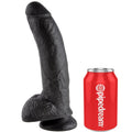 KING COCK - BLACK DILDO WITH BALLS 22.9 CM