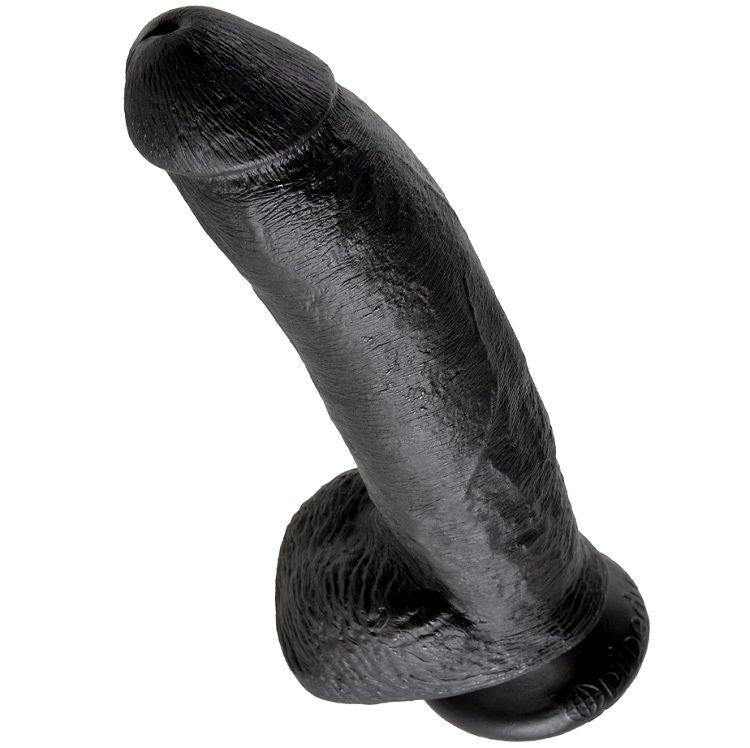 KING COCK - BLACK DILDO WITH BALLS 22.9 CM