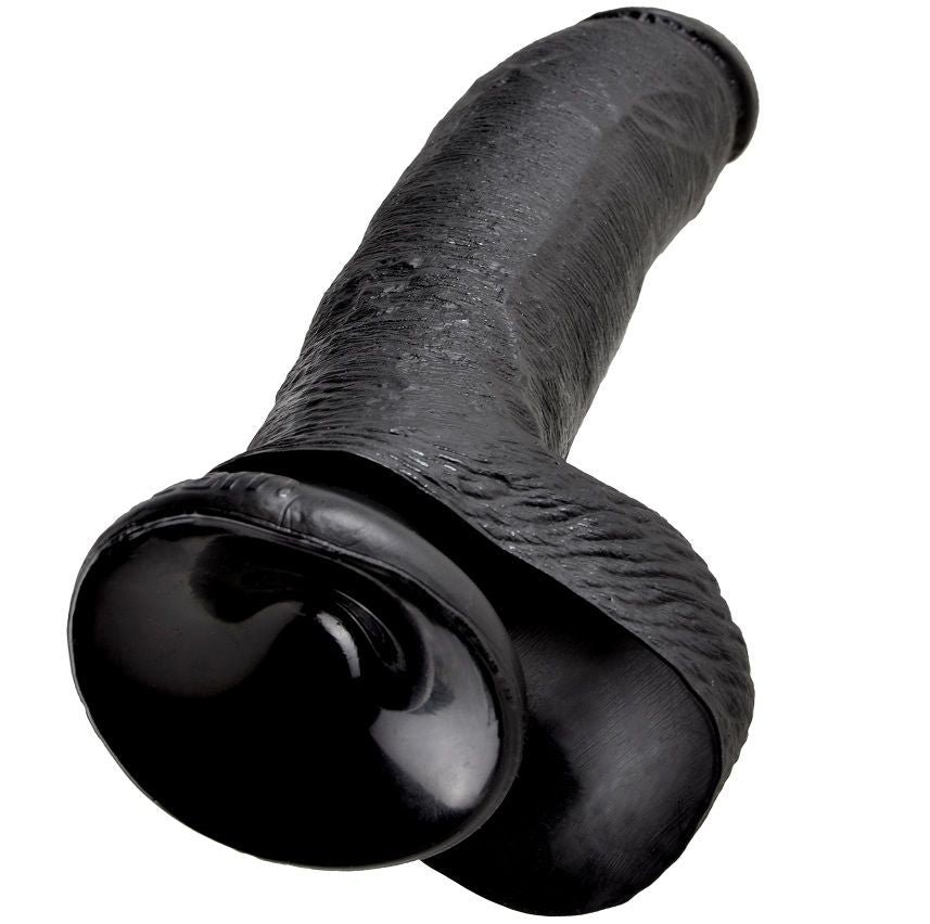 KING COCK - BLACK DILDO WITH BALLS 22.9 CM