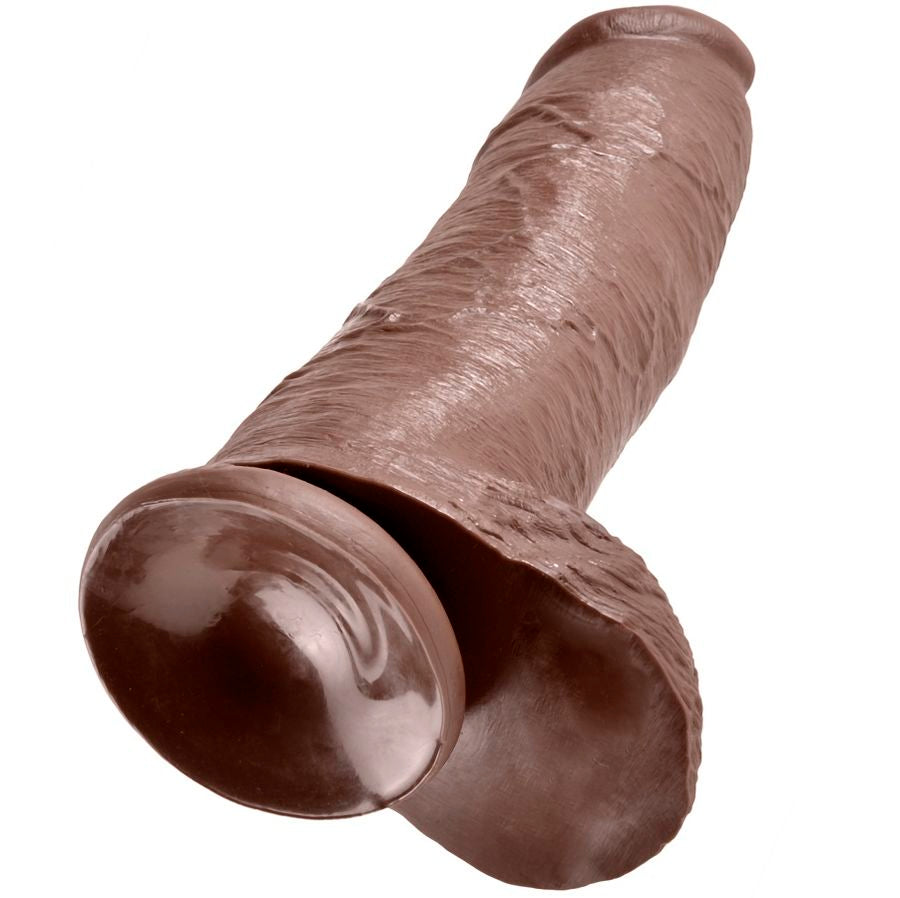 KING COCK - BROWN DILDO WITH BALLS 12 IN