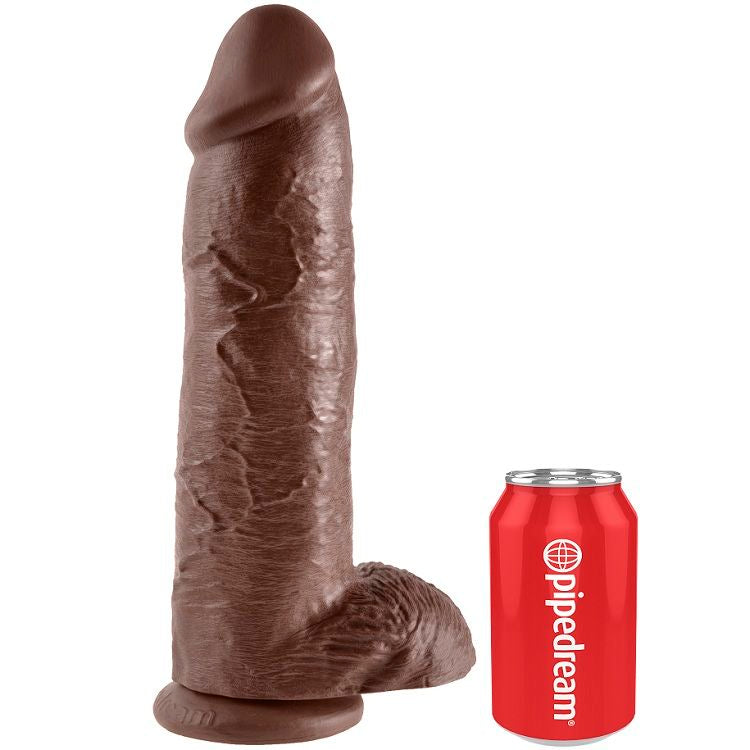 KING COCK - BROWN DILDO WITH BALLS 12 IN