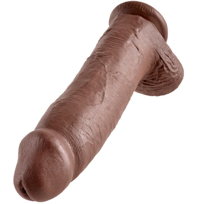 KING COCK - BROWN DILDO WITH BALLS 12 IN
