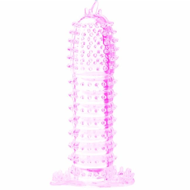 BAILE - GAINE PÉNIENNE AVEC POINTS STIMULANTS ROSES 14 CM