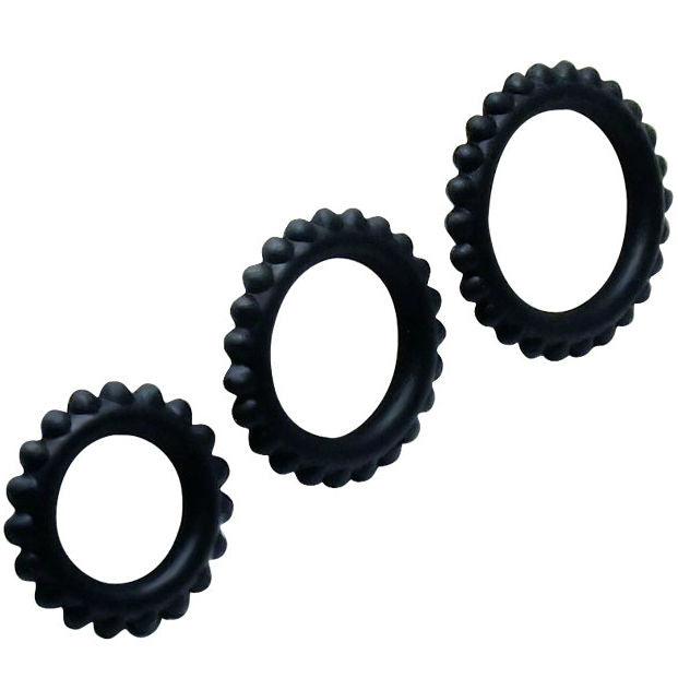 BAILE - TITAN RINGSET 3-TLG. HODENRING SCHWARZ 2,8 + 2,4 + 1,9 CM