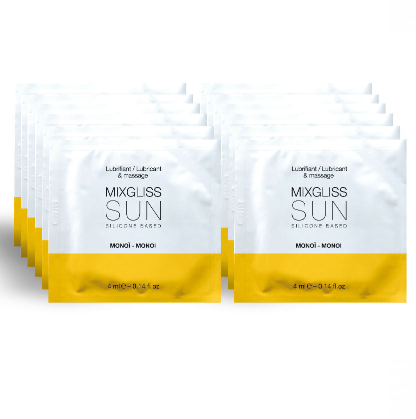 MIXGLISS - LUBRIFIANT À BASE DE SILICONE ARÔME MONOÏ 12 DOSES UNIQUES DE 4ML