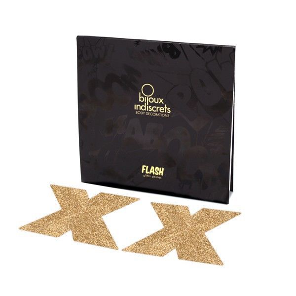 JEWELRY - INDISCREET FLASH CROSS GOLD NIPPLE COVERS