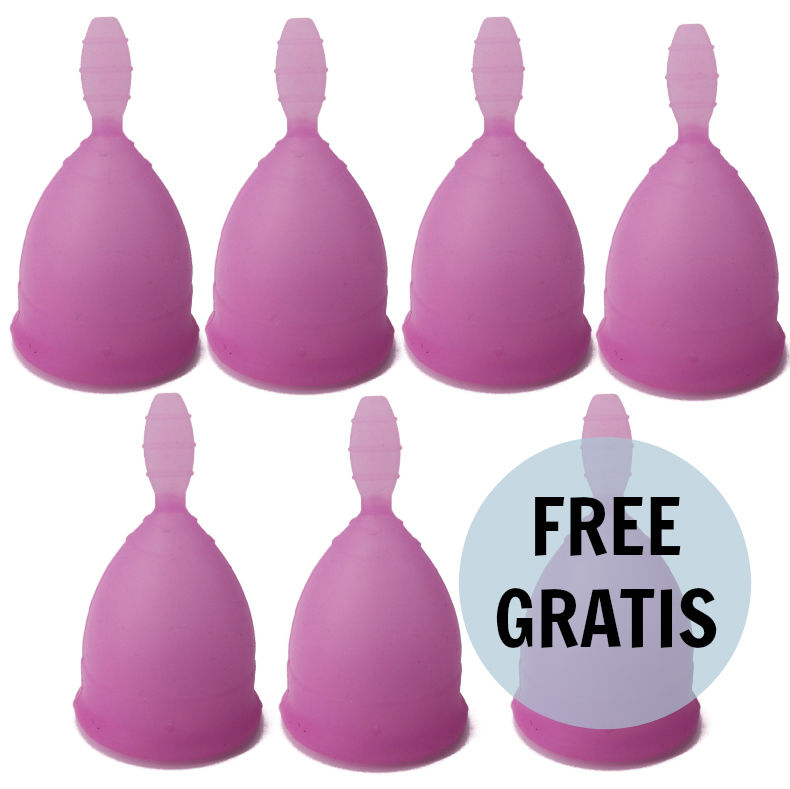 NINA KIKÍ - MENSTRUATIONSKAPPE LILA GRÖSSE L 6 + 1 GRATIS