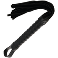 Dunkelheit – schwarze Bondage-Peitsche mit Ledergriff