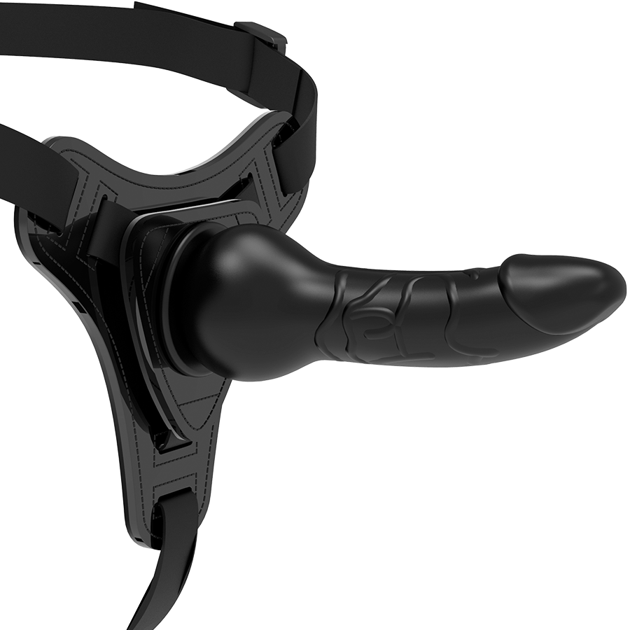 HARNAIS DE SOUMISSION FÉTICHE - SILICONE NOIR RÉALISTE 16 CM