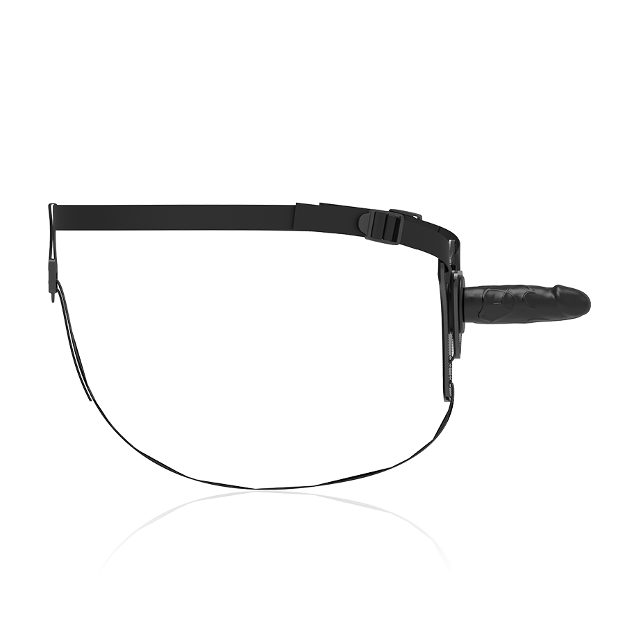 HARNAIS DE SOUMISSION FÉTICHE - SILICONE NOIR RÉALISTE 15 CM