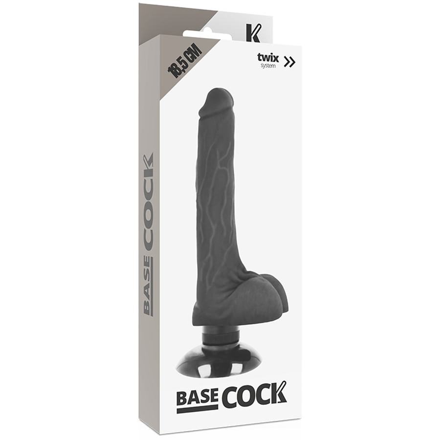 BASECOCK - VIBREUR RÉALISTE 2-1 NOIR 18,5 CM -O- 4 CM