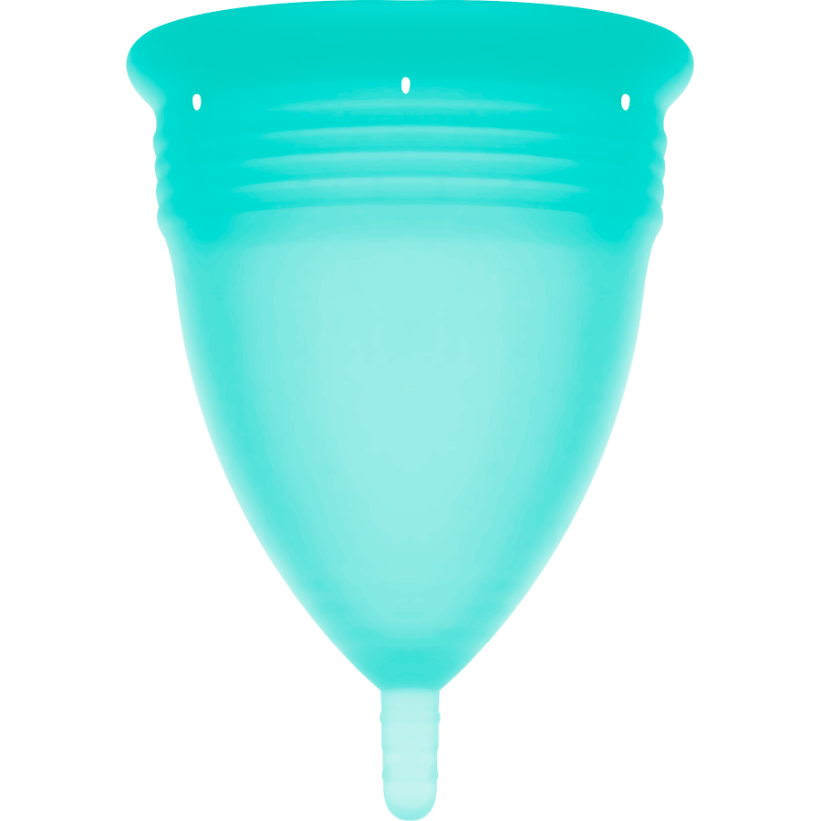 STERCUP - FDA SILIKON-MENSTRUATIONSTASSE AQUAMARIN - GRÖSSE L