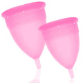 STERCUP – FDA SILIKON-MENSTRUATIONSTASSE IM DOPPELPACK GRÖSSE S + L ROSA