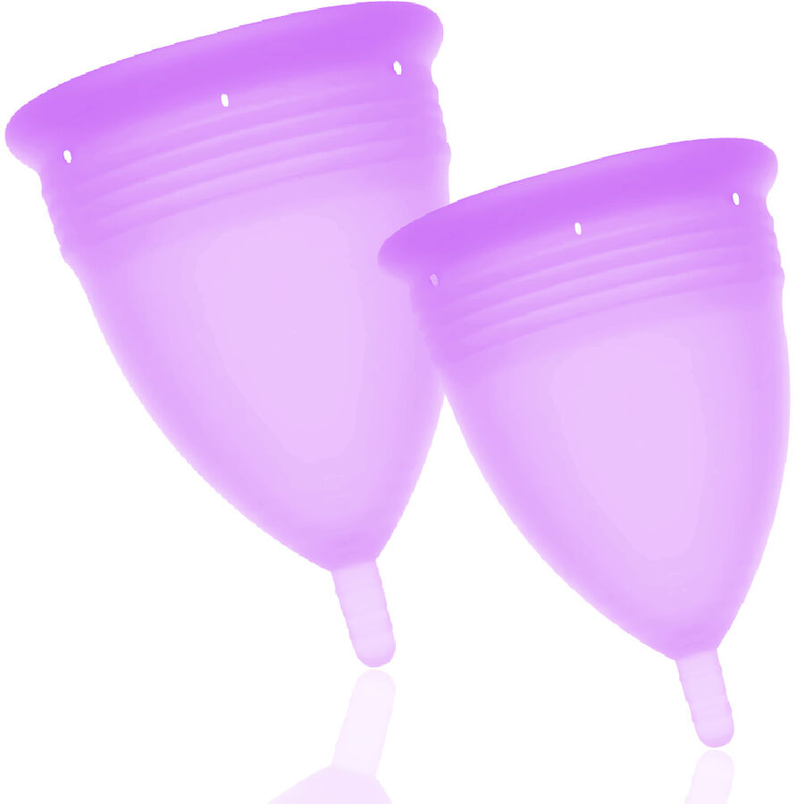 STERCUP - FDA SILIKON MENSTRUATIONSTASSE IM DOPPELPACK S + L LILA
