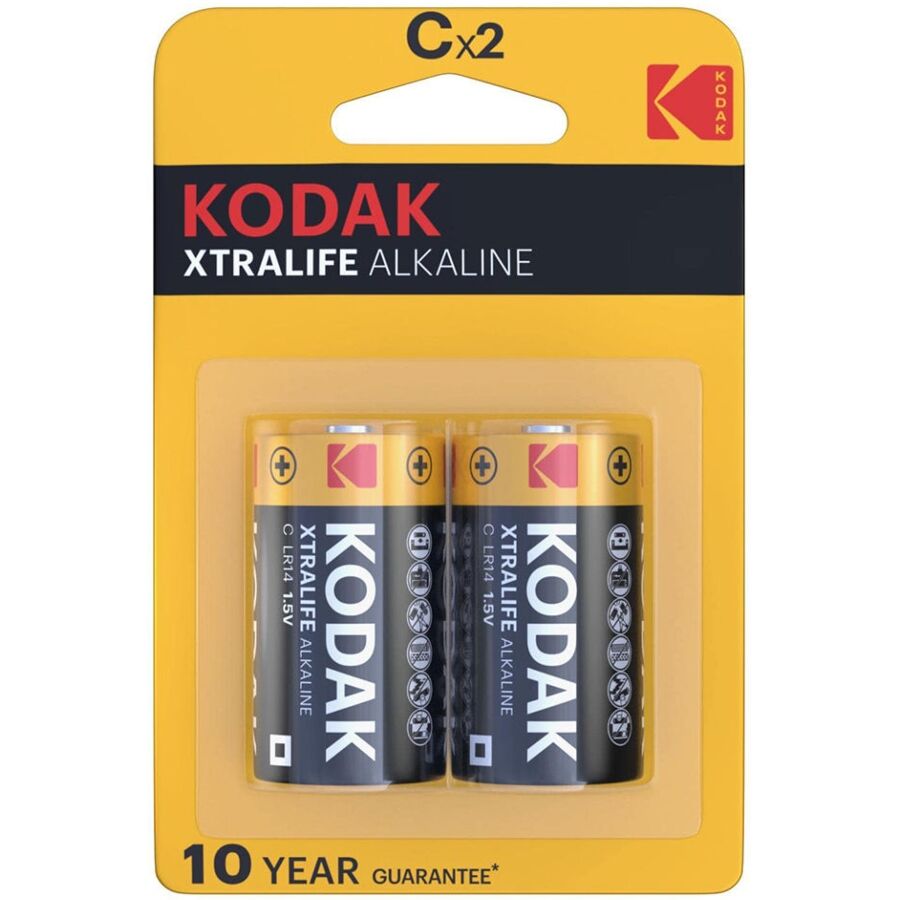 KODAK - PILES ALCALINES XTRALIFE C X 2 UNITÉS