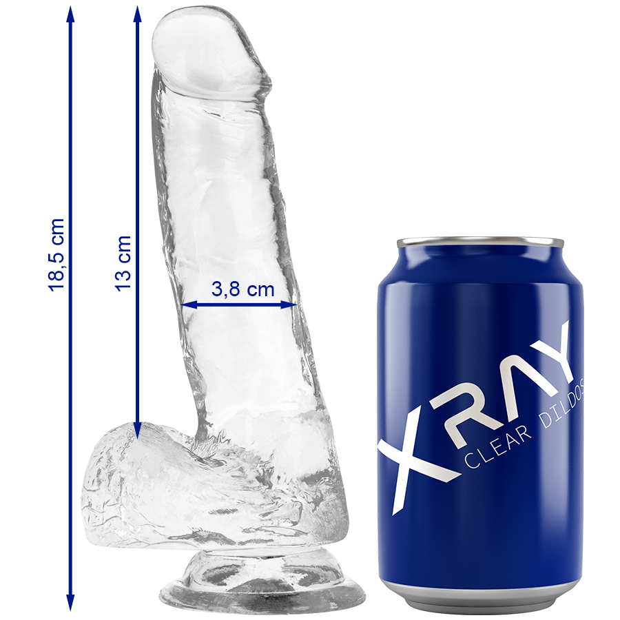 RAYONS X - PÉNIS ET TESTICULES VISIBLES 18,5 CM -O- 3,8 CM