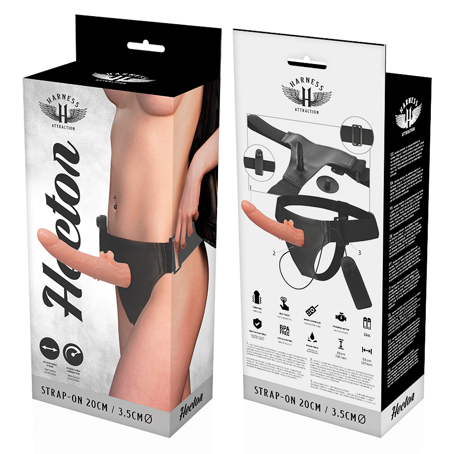 HARNESS ATTRACTION - HECTOR VIBRATOR 20 CM -O- 3.5 CM