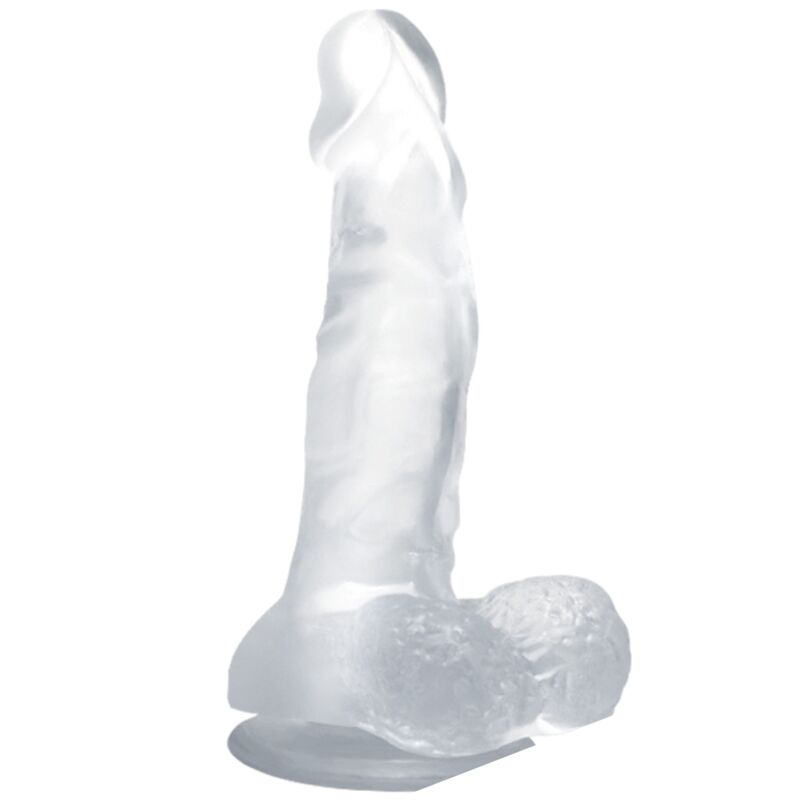 BAILE - GODEMICHET RÉALISTE AVEC VENTOUSE ET TESTICULES 16,7 CM TRANSPARENT