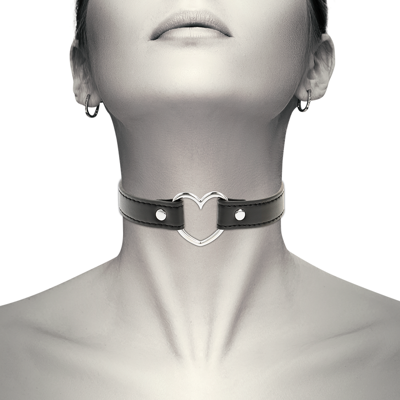 COQUETTE CHIC DESIRE - COLLIER EN CUIR VÉGÉTALIEN ACCESSOIRE CŒUR POUR FEMME