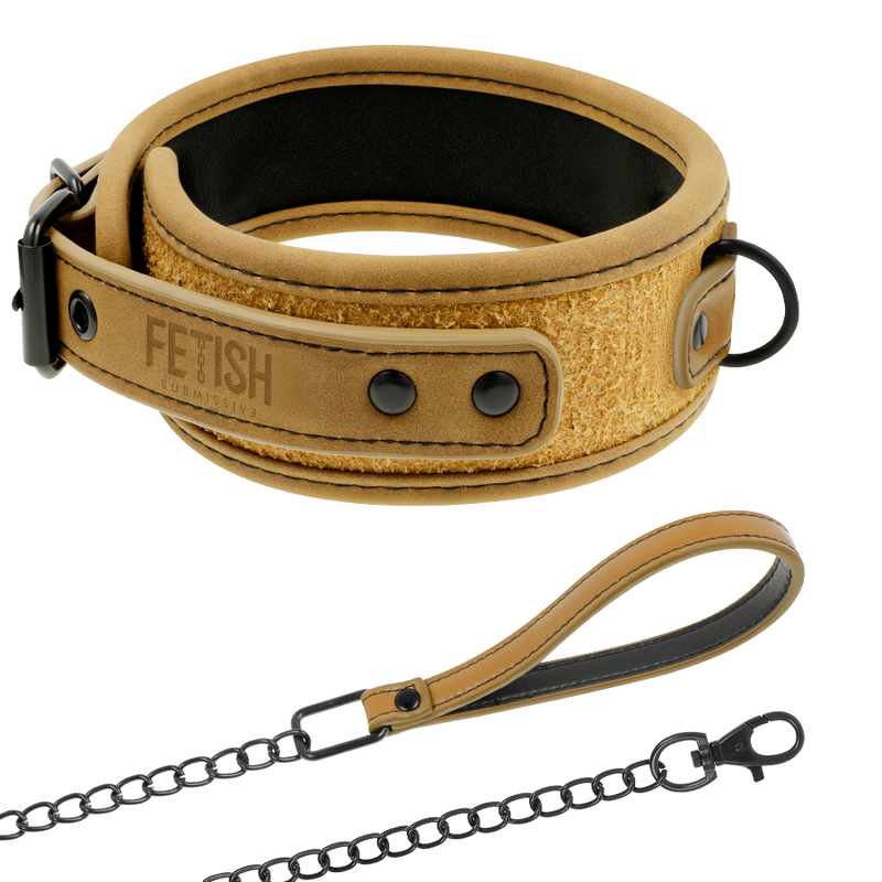 COLLIER EN NÉOPRÈNE DOUBLÉ AVEC CHAÎNE - SOUMISSE FÉTICHISTE ORIGEN
