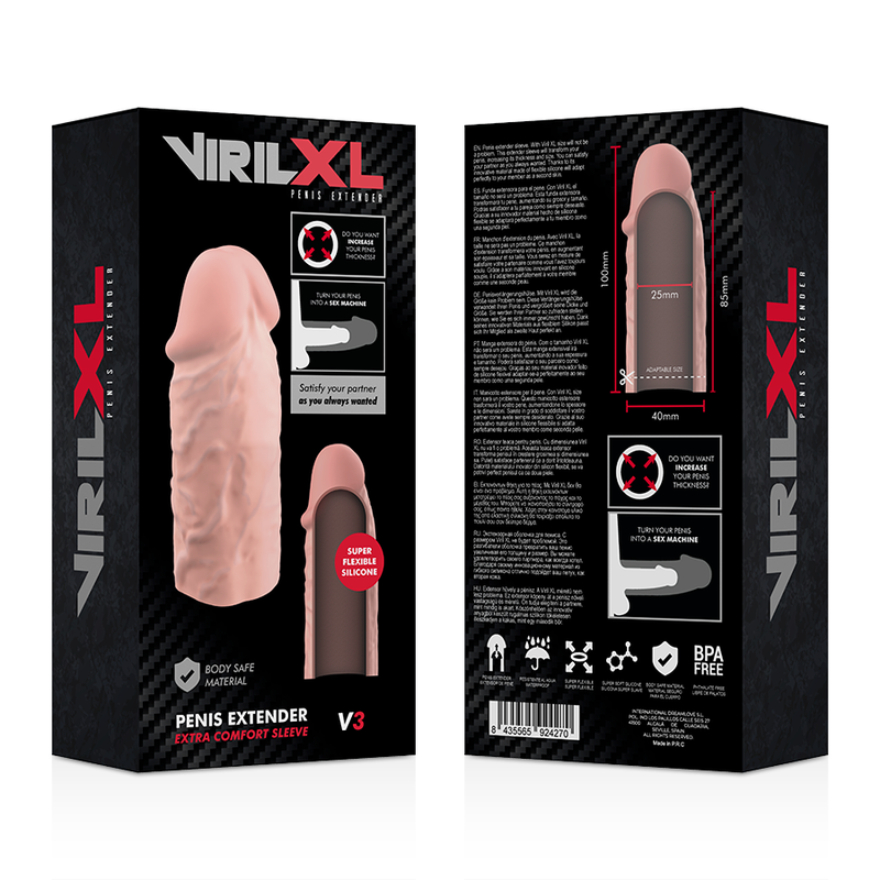 VIRILXL - SILICONE LIQUIDE V3 EXTENSION NATURELLE DU PÉNIS