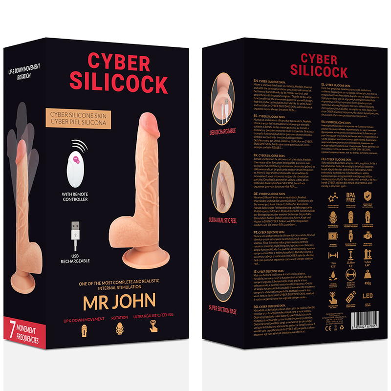 CYBER SILICOCK - REMOTE CONTROL REALISTIC MR JOHN 9.4 IN -O- 1.7 IN
