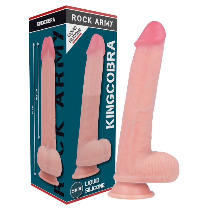 ROCKARMY - ARN S + LIQUID SILICONE PREMIUM DILDO KINGCOBRA 24 CM -O- 4.77 CM