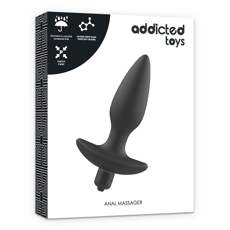 ADDICTED TOYS - VIBRATING BLACK ANAL PLUG MASSAGER